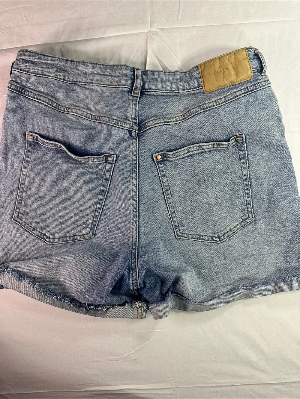 H&M Light Blue Frayed Hem Denim Shorts